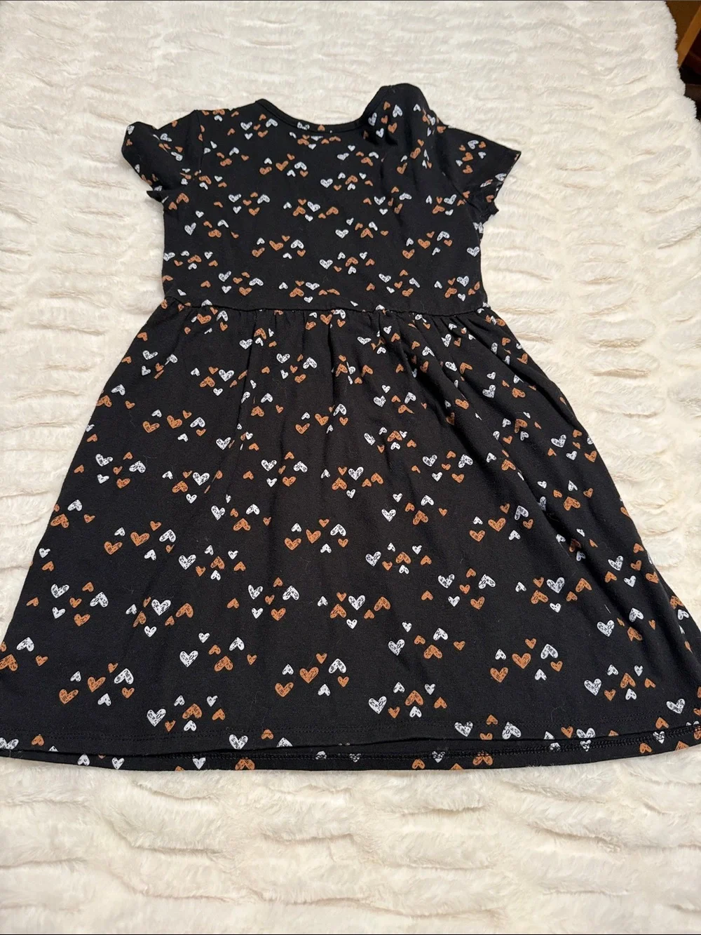 Cat & Jack Black Heart Print Dress and Mint Cat Print Dress